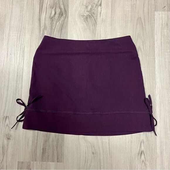 Forever 21 purple y2k miniskirt sz L NWT retro vintage deadstock. Side ties - Picture 11 of 12